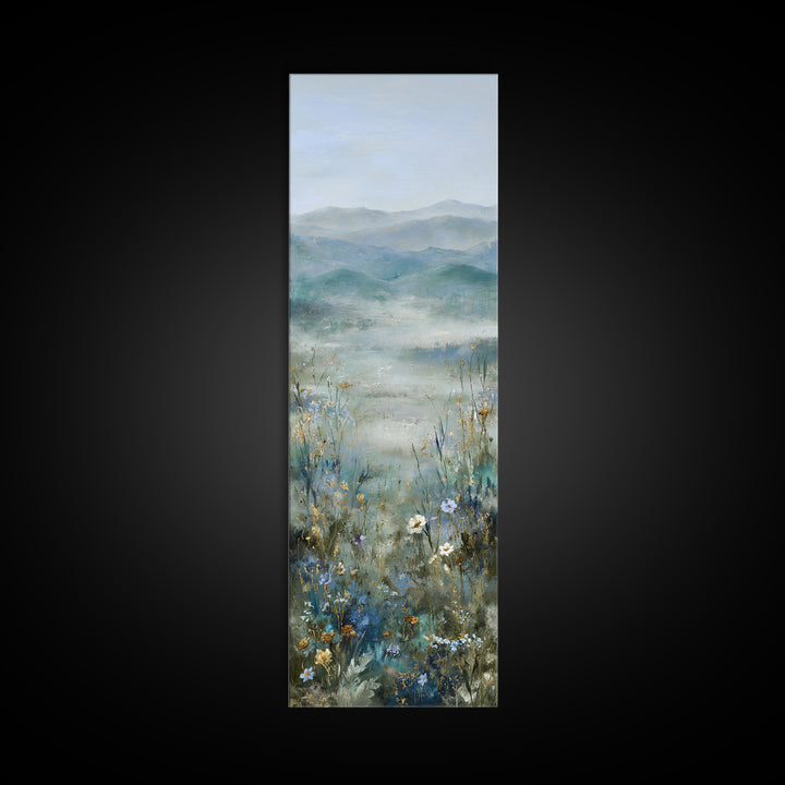 Sunlit Meadow with Wildflowers and Calm Mood Canvas Print, Medical Office Art, Wall Art, Office Decor, Watercolor Art, Calm, MOA-1x3-48