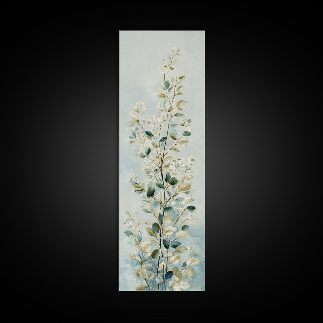 Botanical Eucalyptus Branch Canvas Print, Medical Office Art, Healthcare Wall Art, Office Decor, Watercolor Art, Calm, MOA-1x3-63