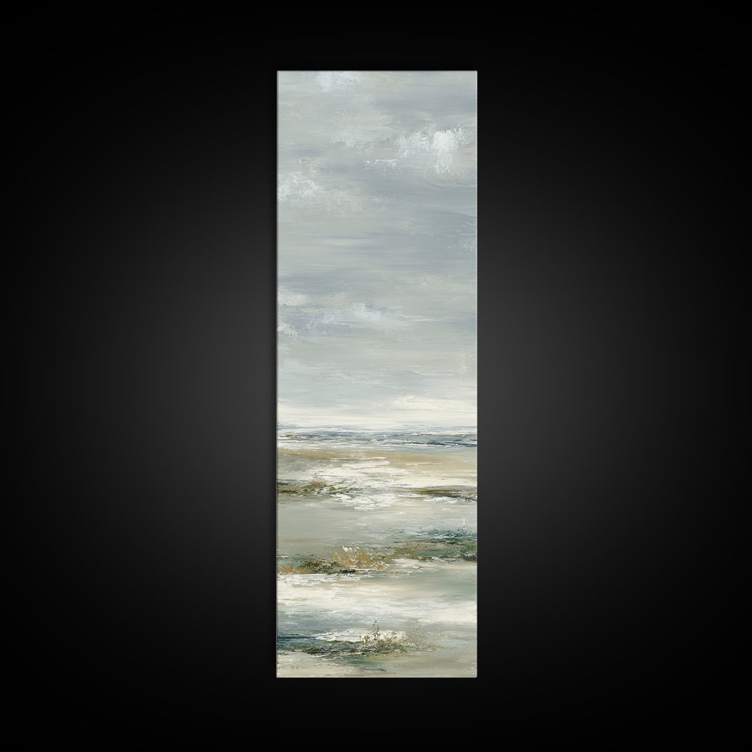 Peaceful Ocean Horizon Framed Canvas Print, Medical Office Art, Teal Wall Art, Office Decor, Fine Art, Calm, Anatomy Art, MOA-1x3-64