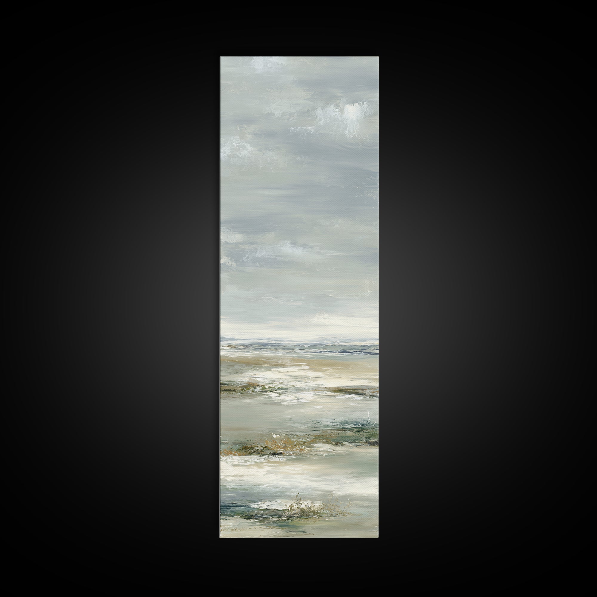 Peaceful Ocean Horizon Framed Canvas Print, Medical Office Art, Teal Wall Art, Office Decor, Fine Art, Calm, Anatomy Art, MOA-1x3-64