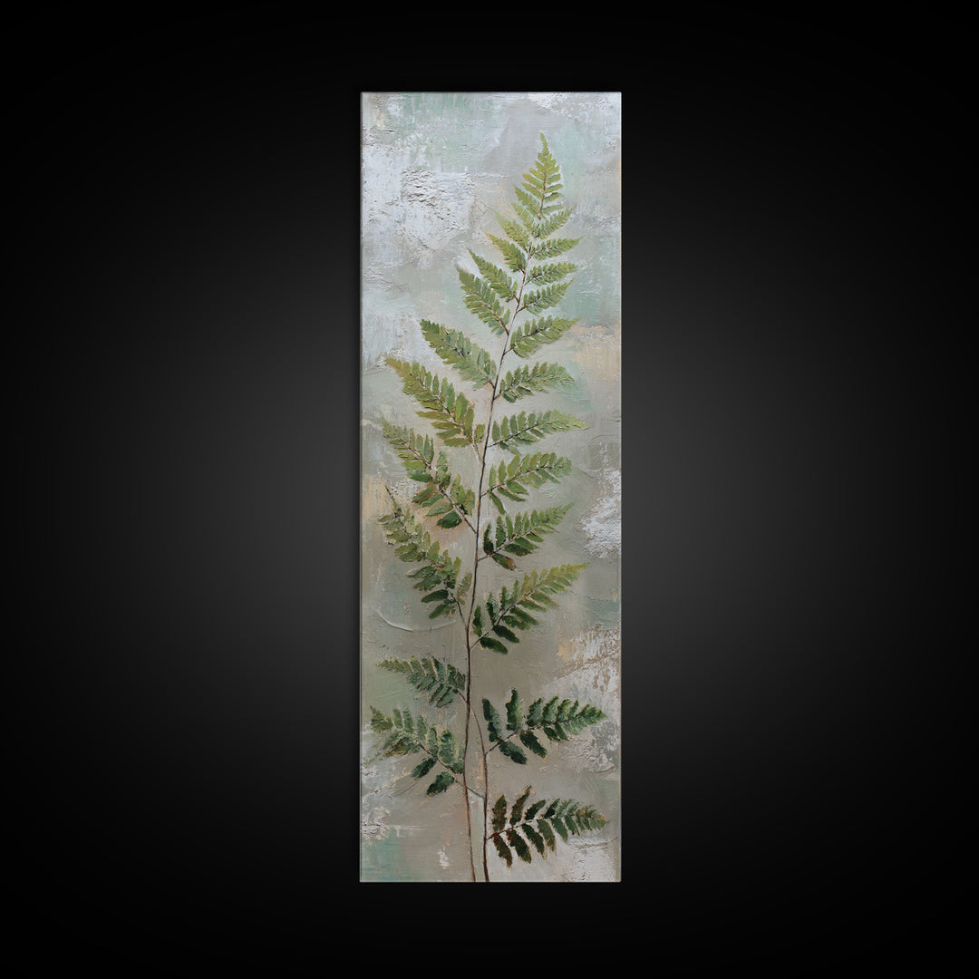Minimal Green Fern Specimen Canvas Print, Medical Office Art, Dental Office Decor, Office Decor, Fine Art, Calm, Brain Art, MOA-1x3-68