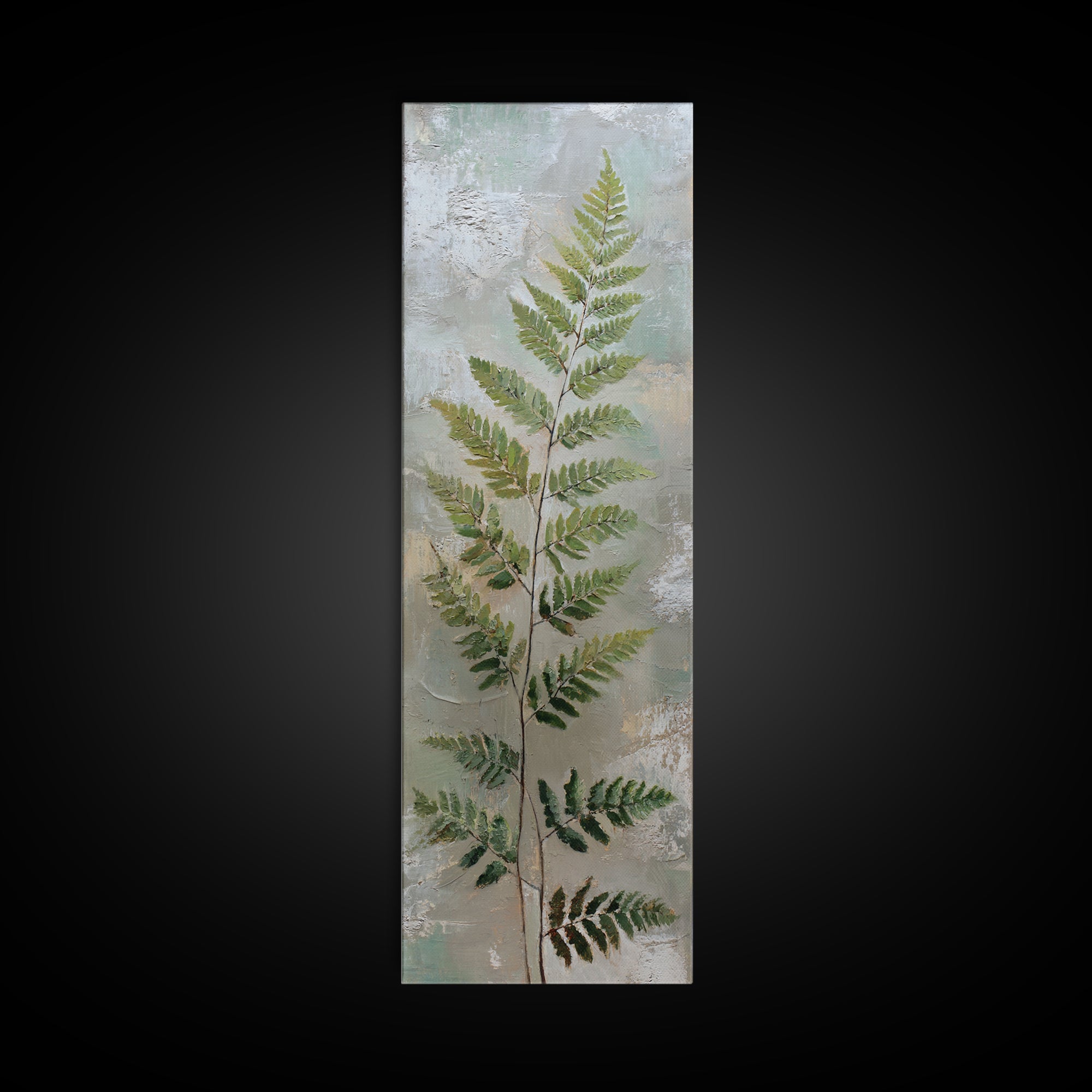 Minimal Green Fern Specimen Canvas Print, Medical Office Art, Dental Office Decor, Office Decor, Fine Art, Calm, Brain Art, MOA-1x3-68