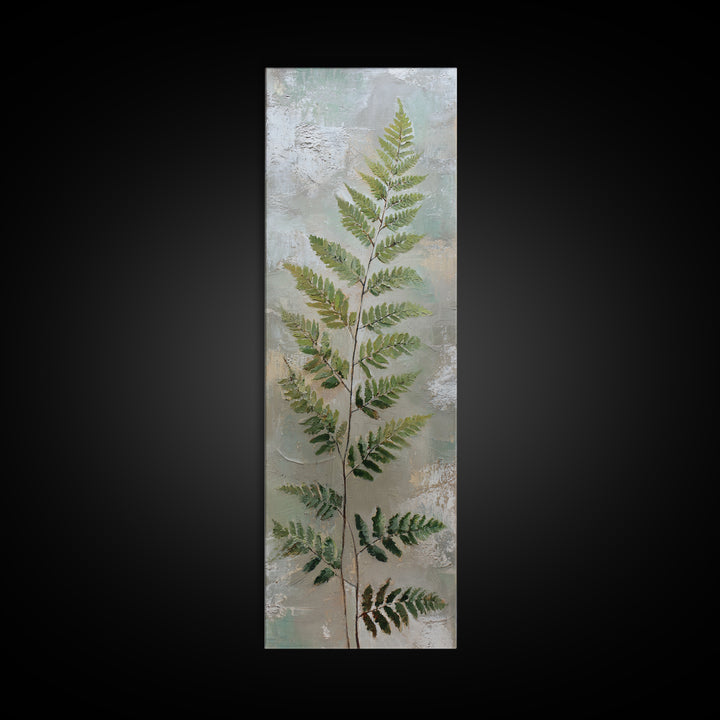 Minimal Green Fern Specimen Canvas Print, Medical Office Art, Dental Office Decor, Office Decor, Fine Art, Calm, Brain Art, MOA-1x3-68