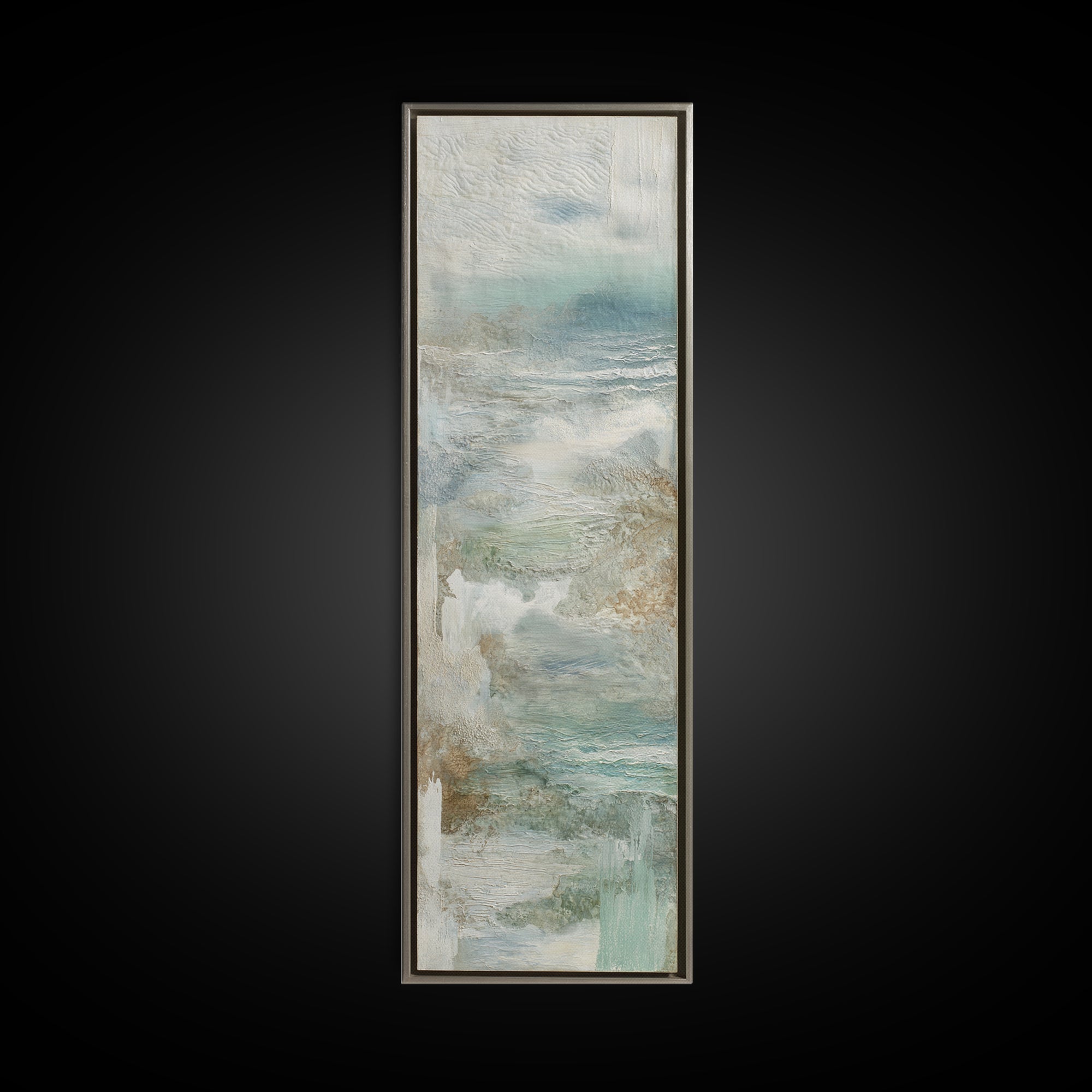 Coastal Shells and Water Study Framed Canvas Print, Medical Office Art, Medical Art, Office Decor, Fine Art, Calm, Biology Art, MOA-1x3-80