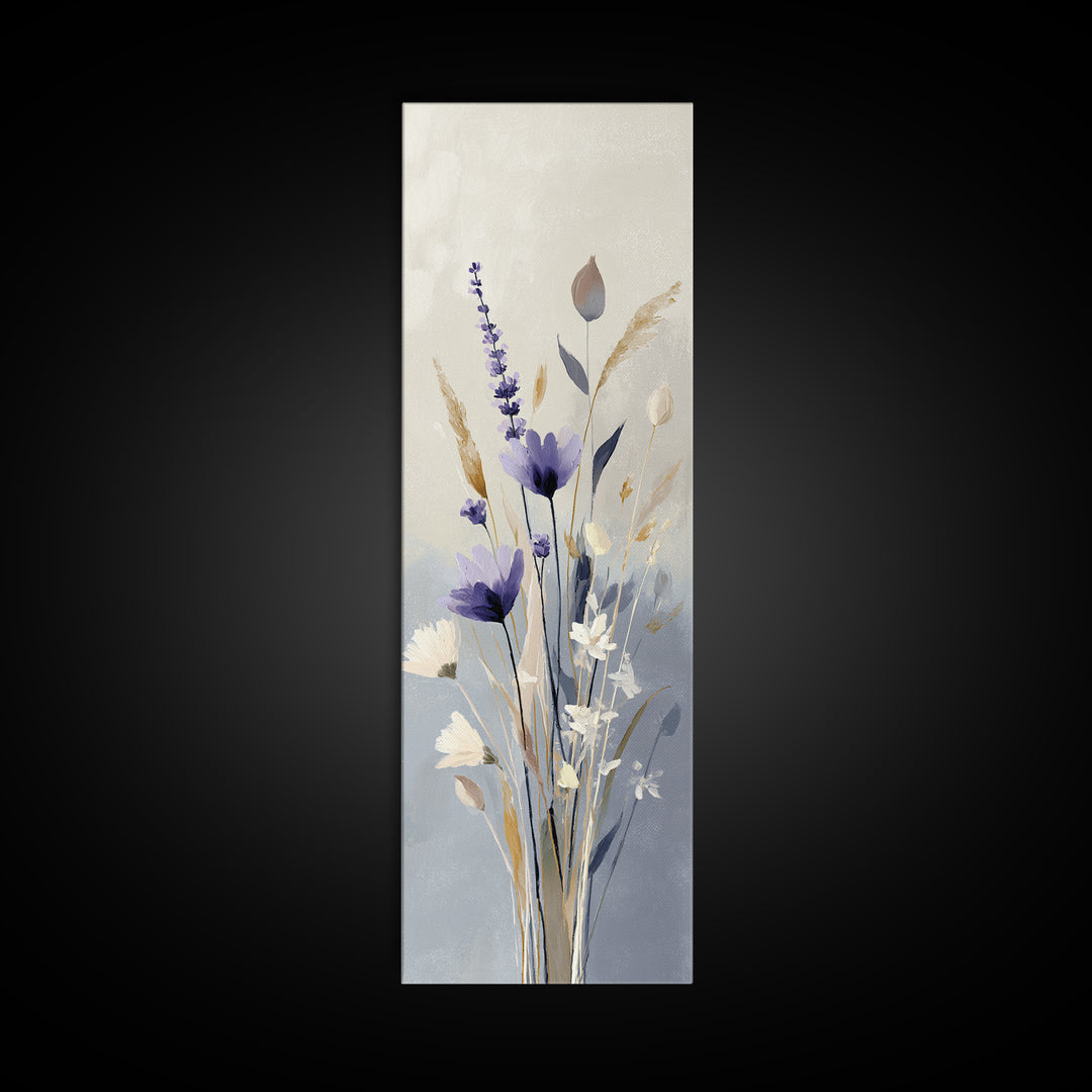 Lavender Botanical Still Life Canvas Print, Medical Office Art, Printable Card, Office Decor, Fine Art, Calm, School Nurse Art, MOA-1x3-81