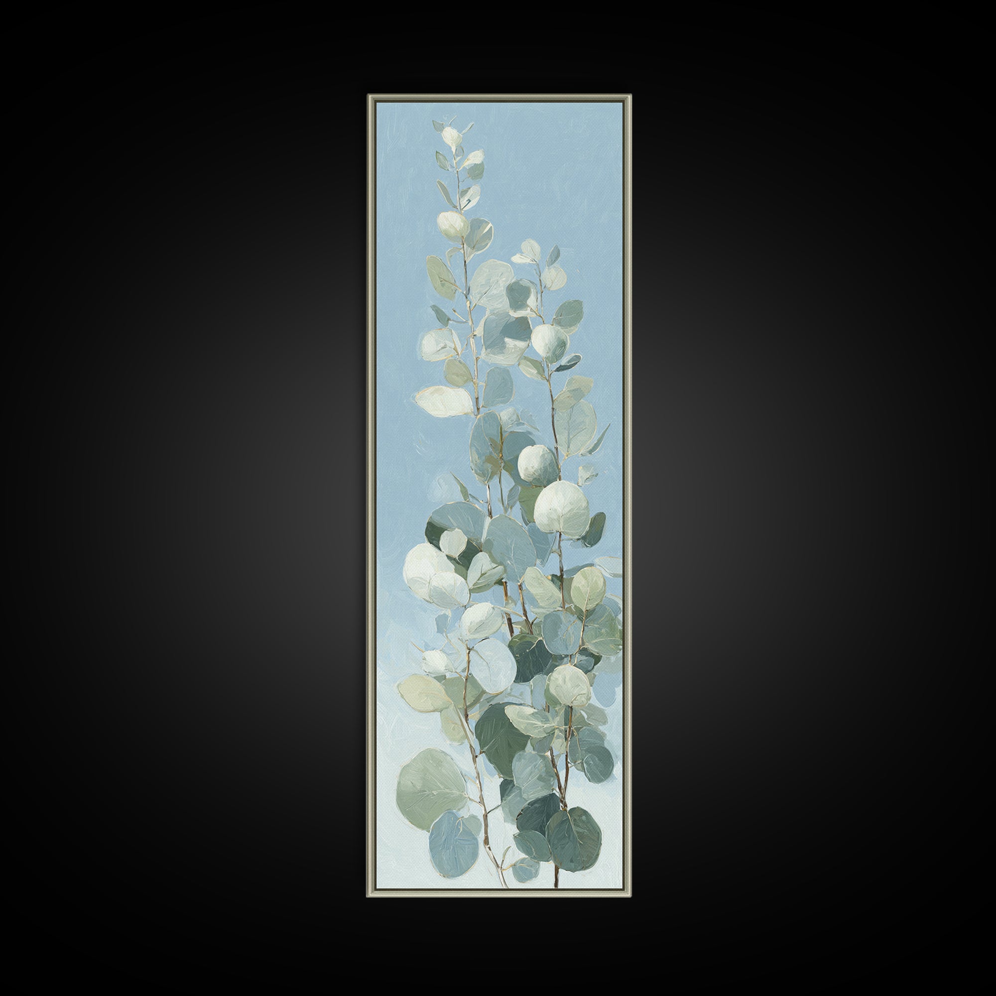 Botanical Eucalyptus Branch Framed Canvas Print, Medical Office Art, Heart Anatomy Print, Office Decor, Fine Art, Calm, MOA-1x3-87