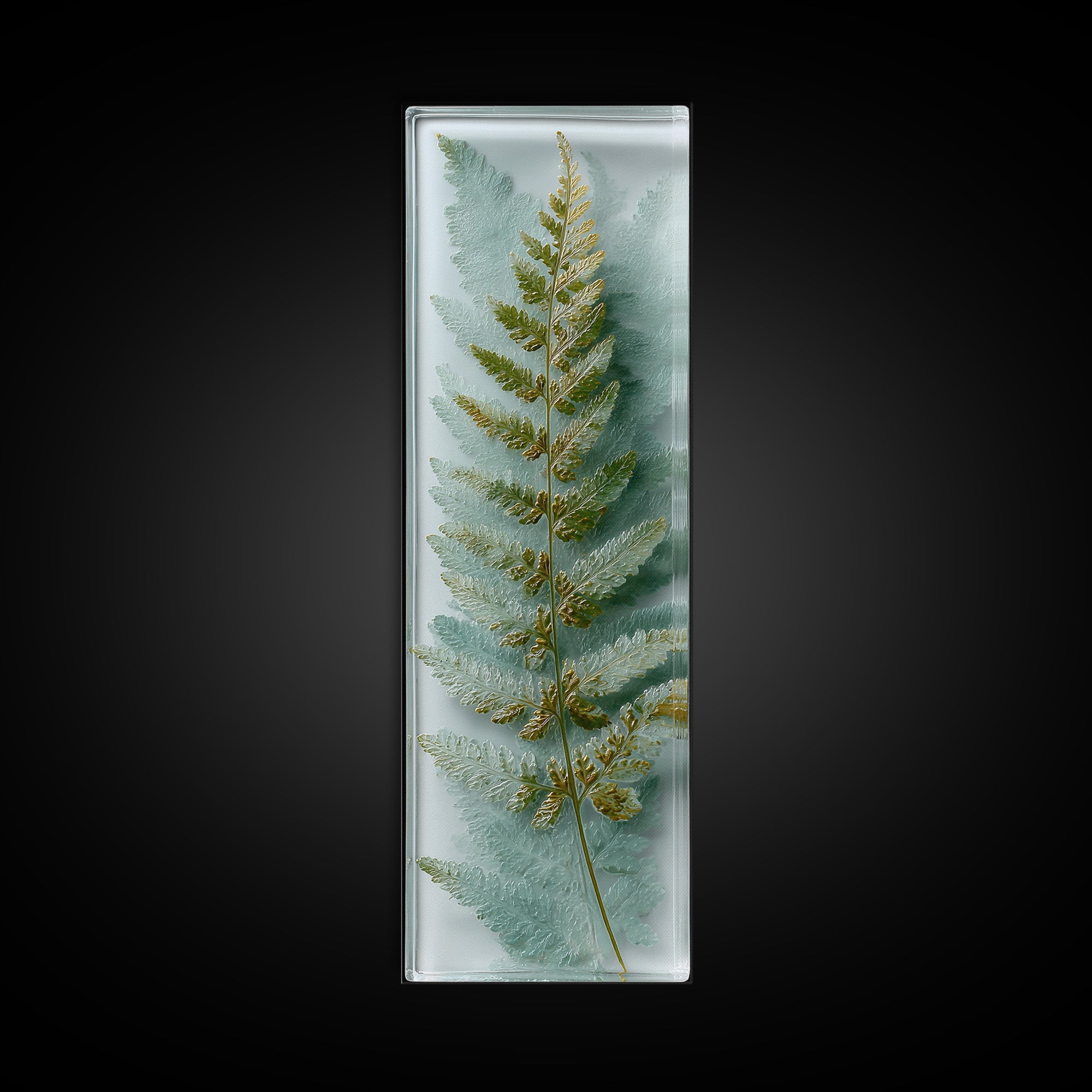 Minimal Green Fern Specimen Framed Canvas Print, Medical Office Art, Anatomy Wall Art, Office Decor, Calm, Neuroscience Art, MOA-1x3-92