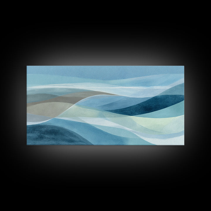 Calming Blue Abstract Canvas Print, Medical Office Art, Wall Art, Office Decor, Fine Art, Calm, Printable Card, Medical Art, MOA-2x1-21