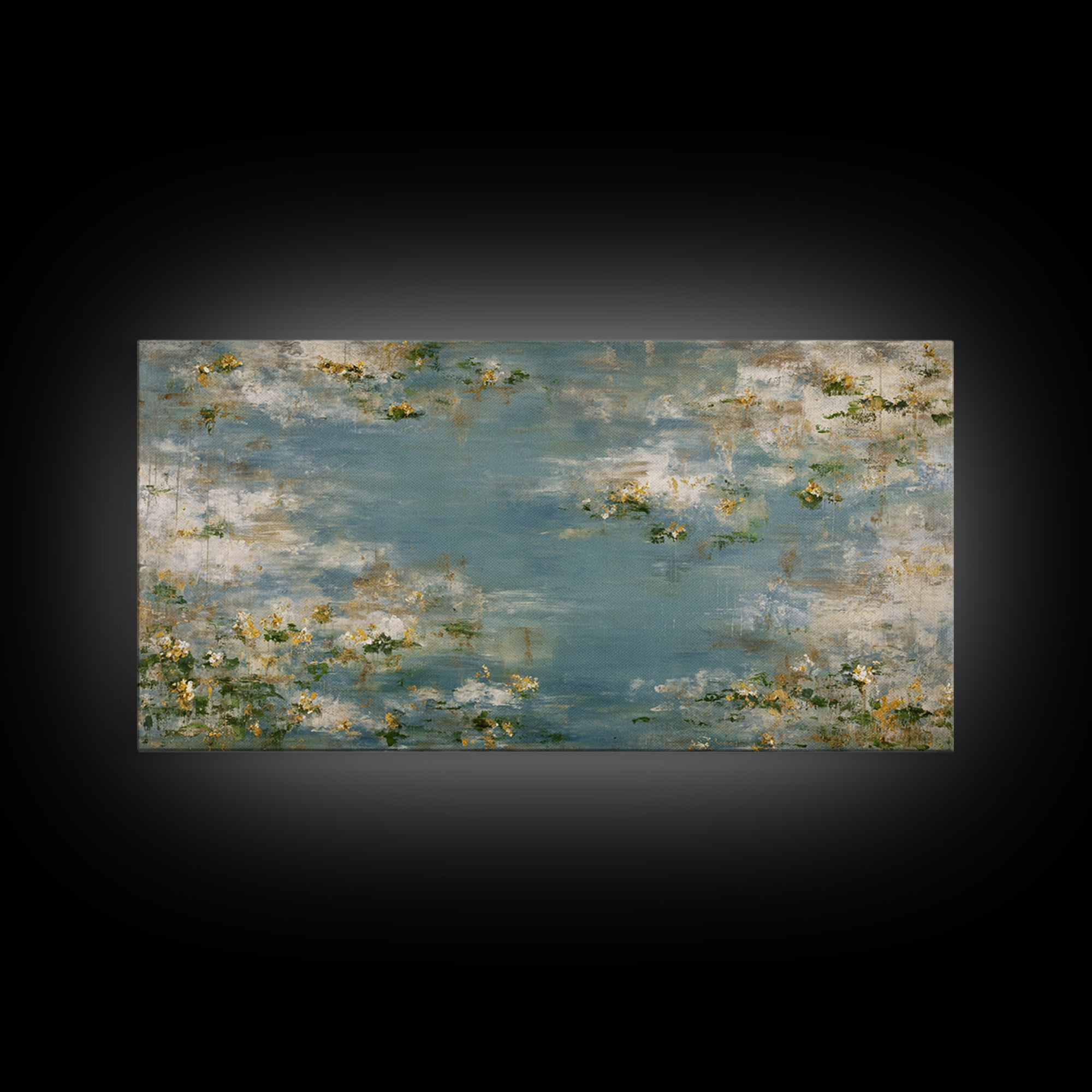 Sunlit Meadow with Wildflowers and Calm Mood Canvas Print, Medical Office Art, Office Decor, Watercolor Art, Calm, MOA-2x1-32