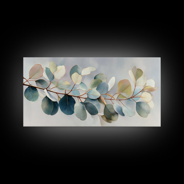 Botanical Eucalyptus Branch Canvas Print, Medical Office Art, Animal Art, Office Decor, Watercolor Art, Calm, MOA-2x1-47