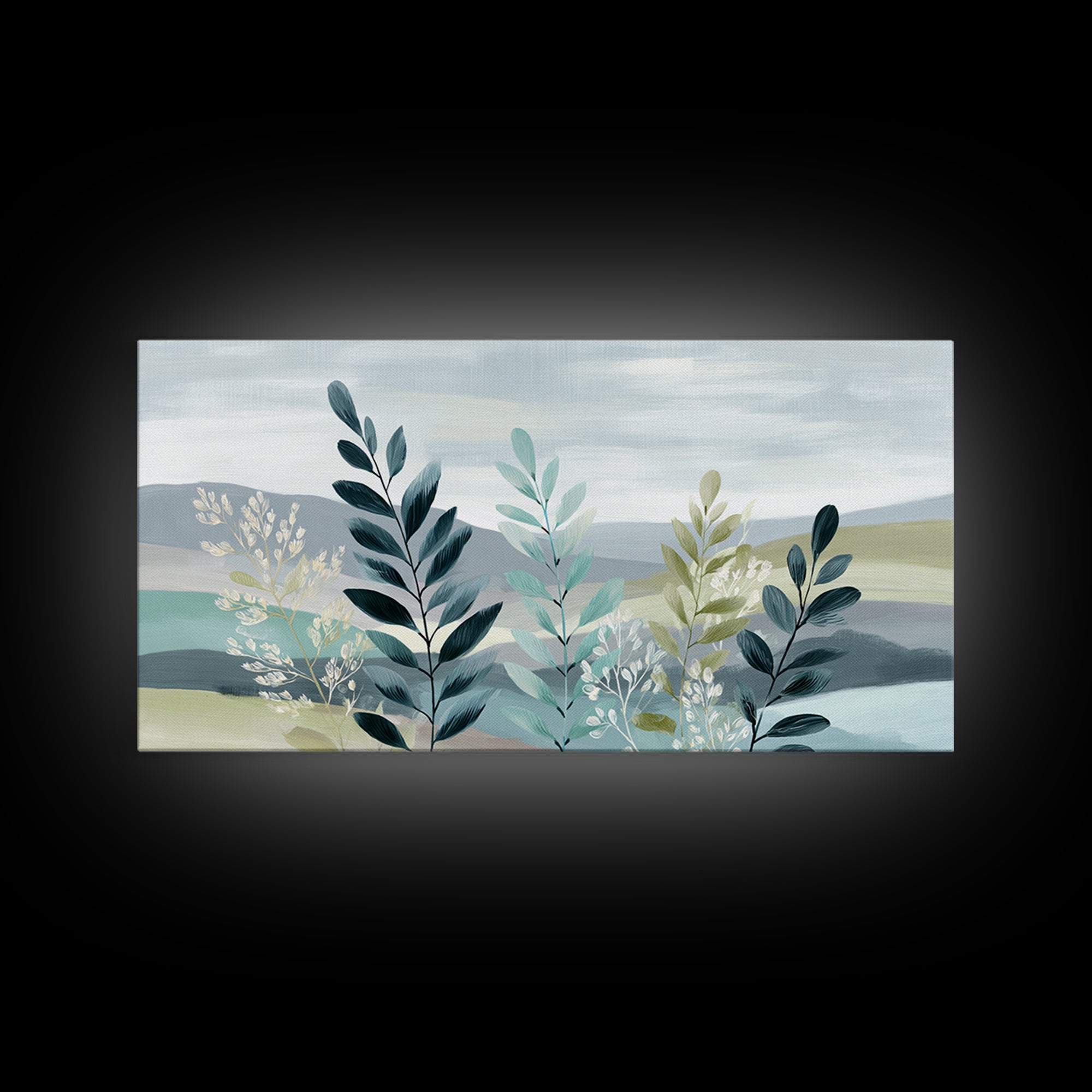 Minimal Green Fern Specimen Canvas Print, Medical Office Art, Printable Wall Art, Office Decor, Calm, Anatomy Wall Art, MOA-2x1-52