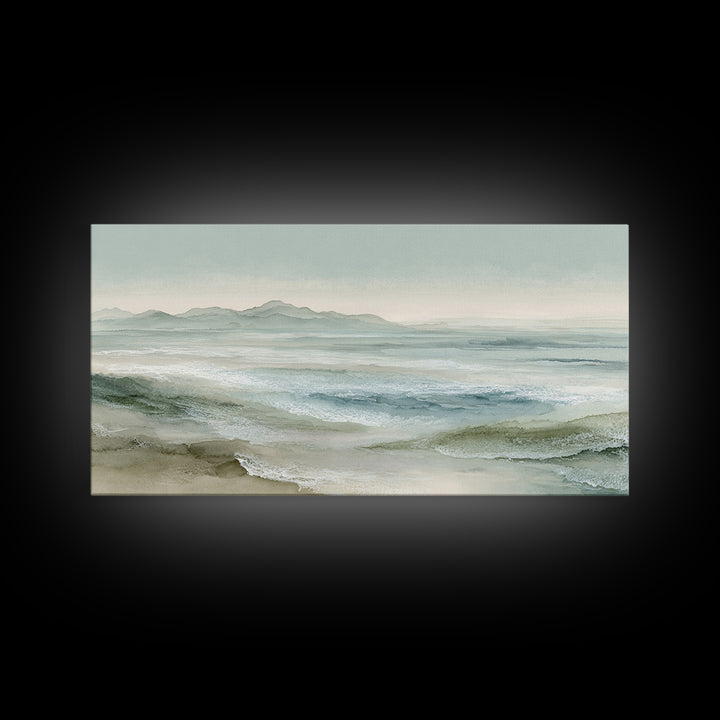 Coastal Shells and Water Study Canvas Print, Medical Office Art, Printable Art, Office Decor, Fine Art, Calm, Medical Wall Art, MOA-2x1-64