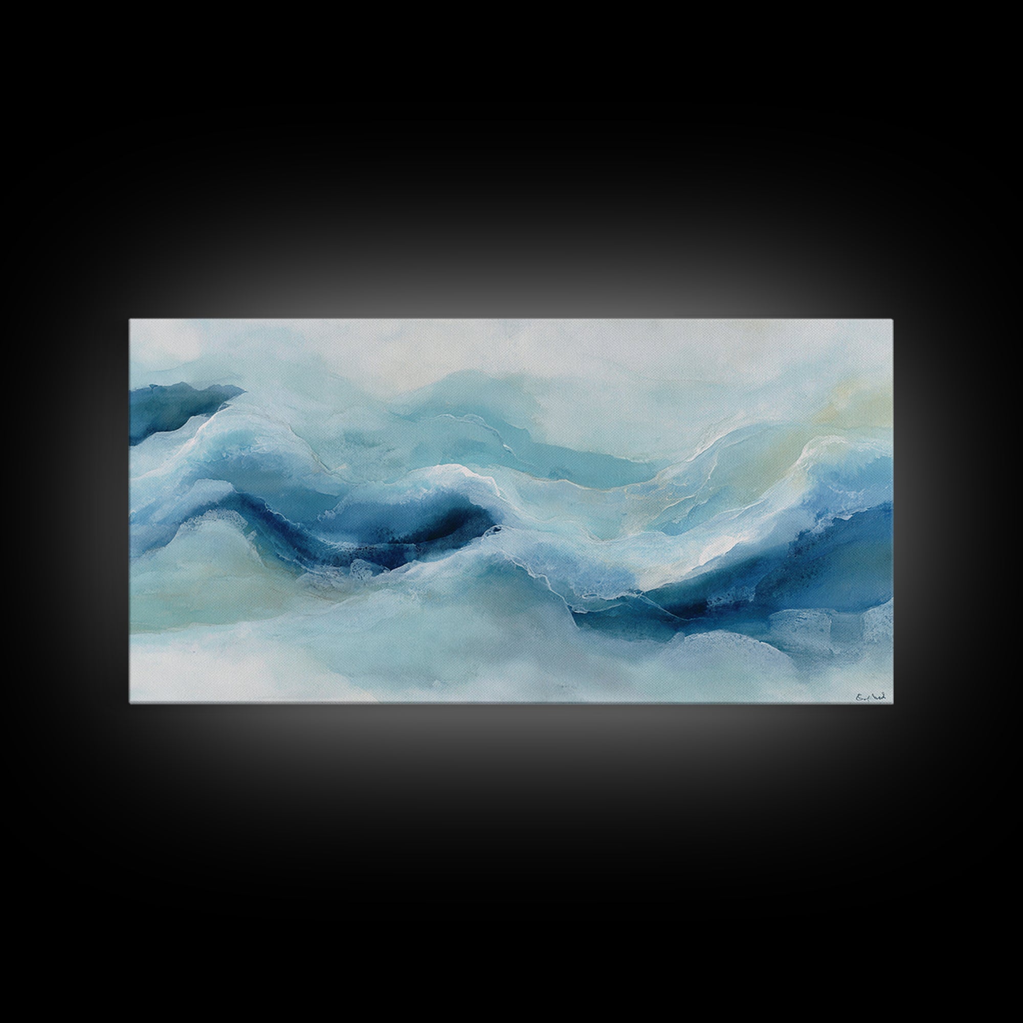 Calming Blue Abstract Canvas Print, Medical Office Art, Animal Art, Office Decor, Abstract Art, Calm, Heart Anatomy Print, MOA-2x1-69