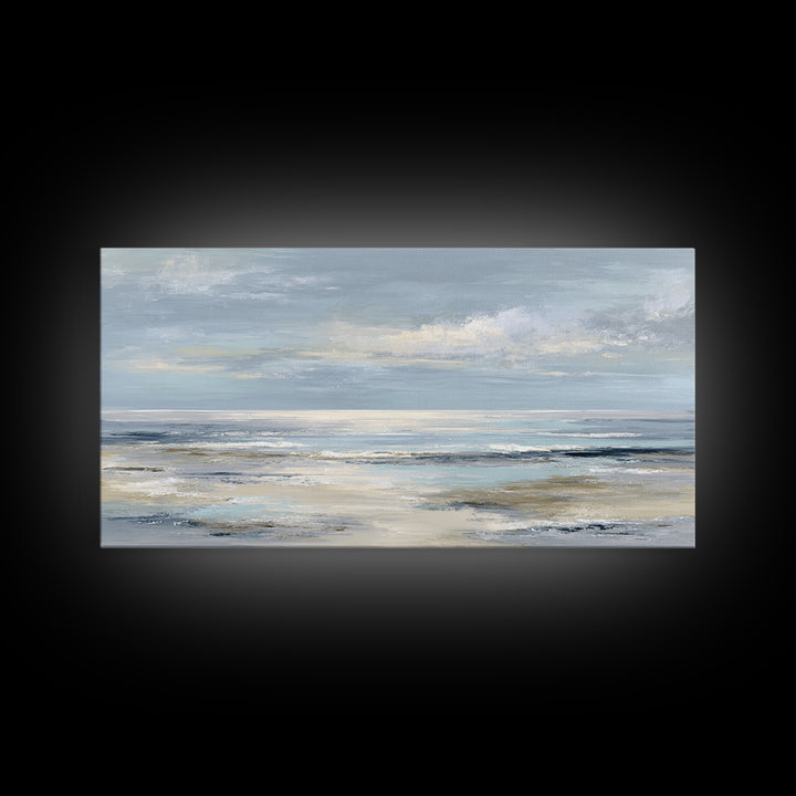 Peaceful Ocean Horizon Framed Canvas Print, Medical Office Art, Minimalist Art, Office Decor, Calm, Educational Poster, MOA-2x1-72