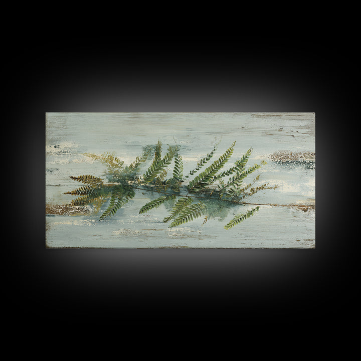 Minimal Green Fern Specimen Canvas Print, Medical Office Art, Medical Decor, Office Decor, Fine Art, Calm, Science Art, MOA-2x1-76