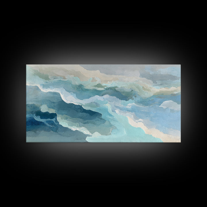 Calming Blue Abstract Canvas Print, Medical Office Art, Animal Art, Office Decor, Abstract Art, Calm, Heart Anatomy Print, MOA-2x1-93