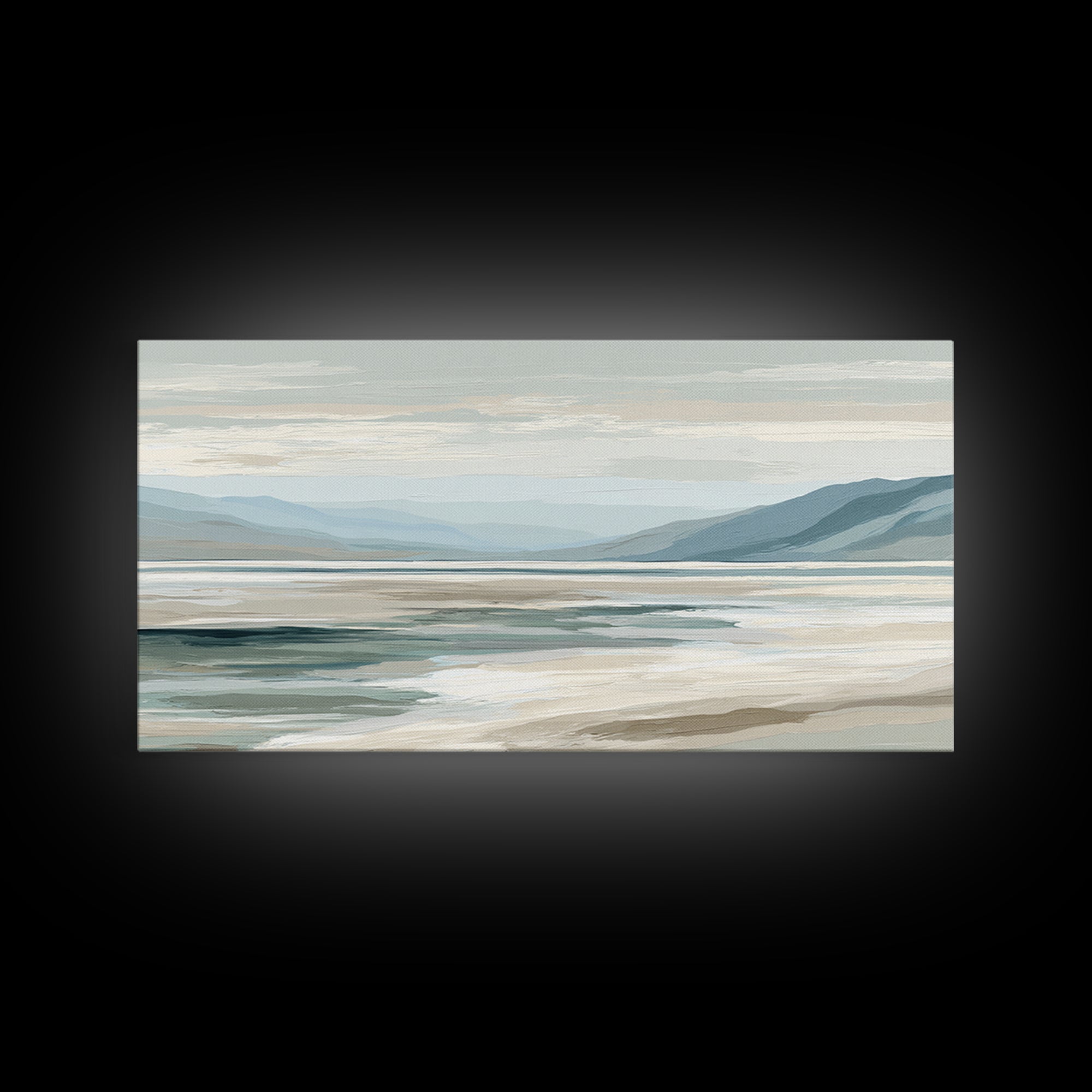 Peaceful Ocean Horizon Framed Canvas Print, Medical Office Art, Anatomy Poster, Office Decor, Fine Art, Calm, Modern Decor, MOA-2x1-96