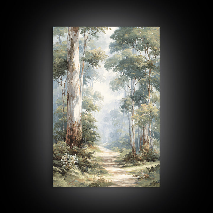 Gentle Forest Path Framed Canvas Print, Medical Office Art, Wall Art, Office Decor, Oil Painting, Calm, Printable Card, MOA-2x3-1