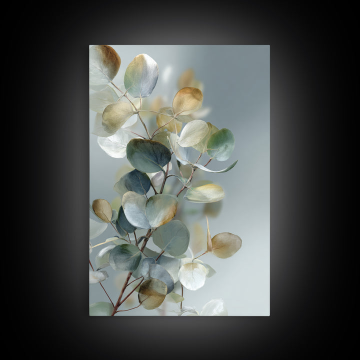 Botanical Eucalyptus Branch Canvas Print, Medical Office Art, Medical School, Office Decor, Fine Art, Calm, Minimalist Decor, MOA-2x3-11