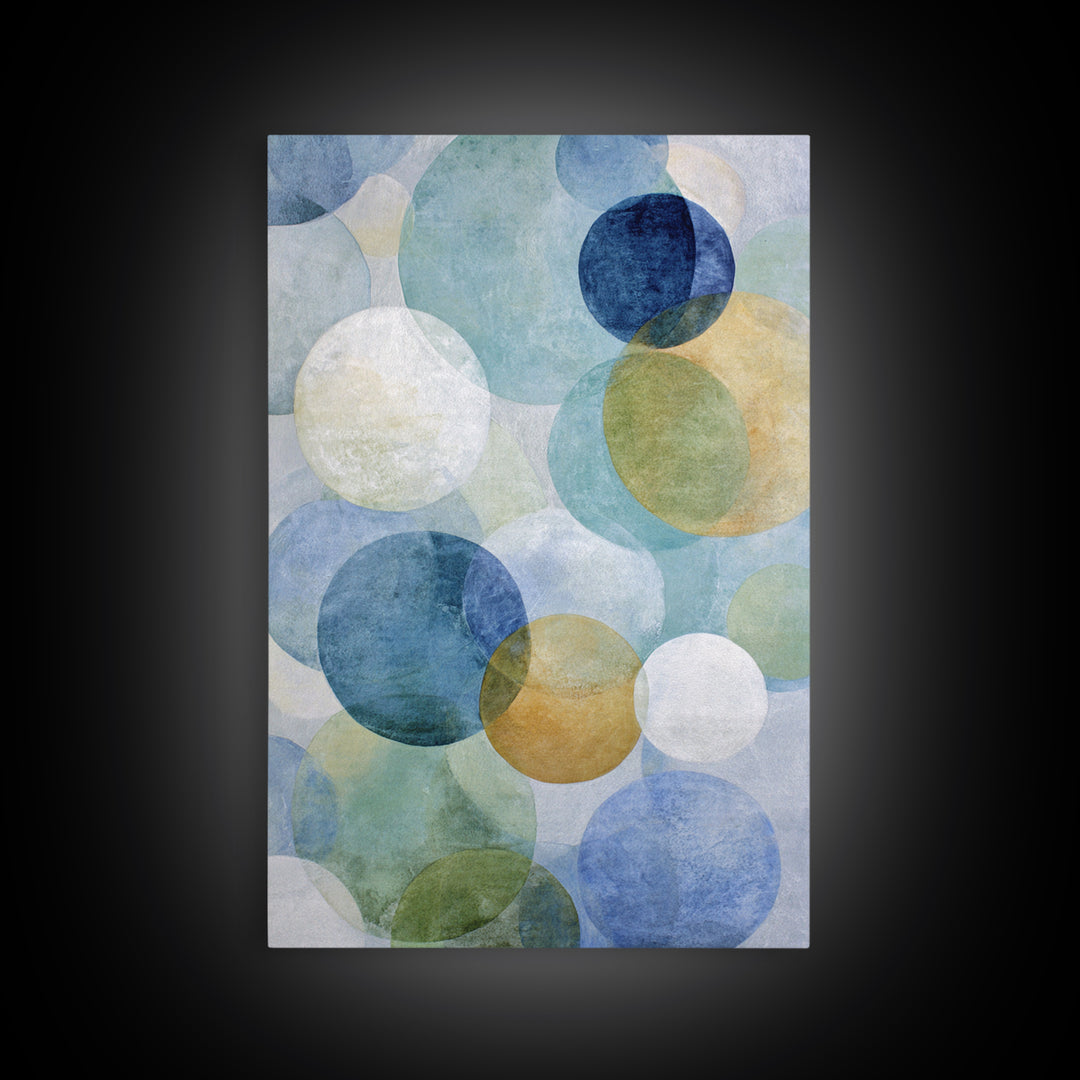 Abstract Cells and Circles as Soothing Pattern Framed Canvas Print, Medical Office Art, Digital Art, Office Decor, Abstract Art, MOA-2x3-13