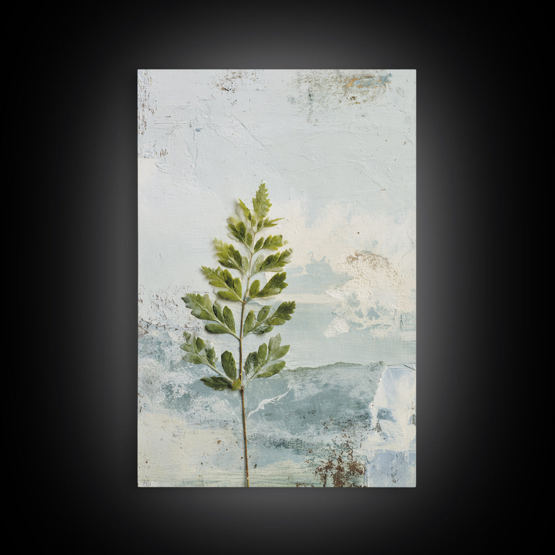 Minimal Green Fern Specimen Canvas Print, Medical Office Art, Anatomy Art, Office Decor, Fine Art, Calm, Statement Artwork, MOA-2x3-16