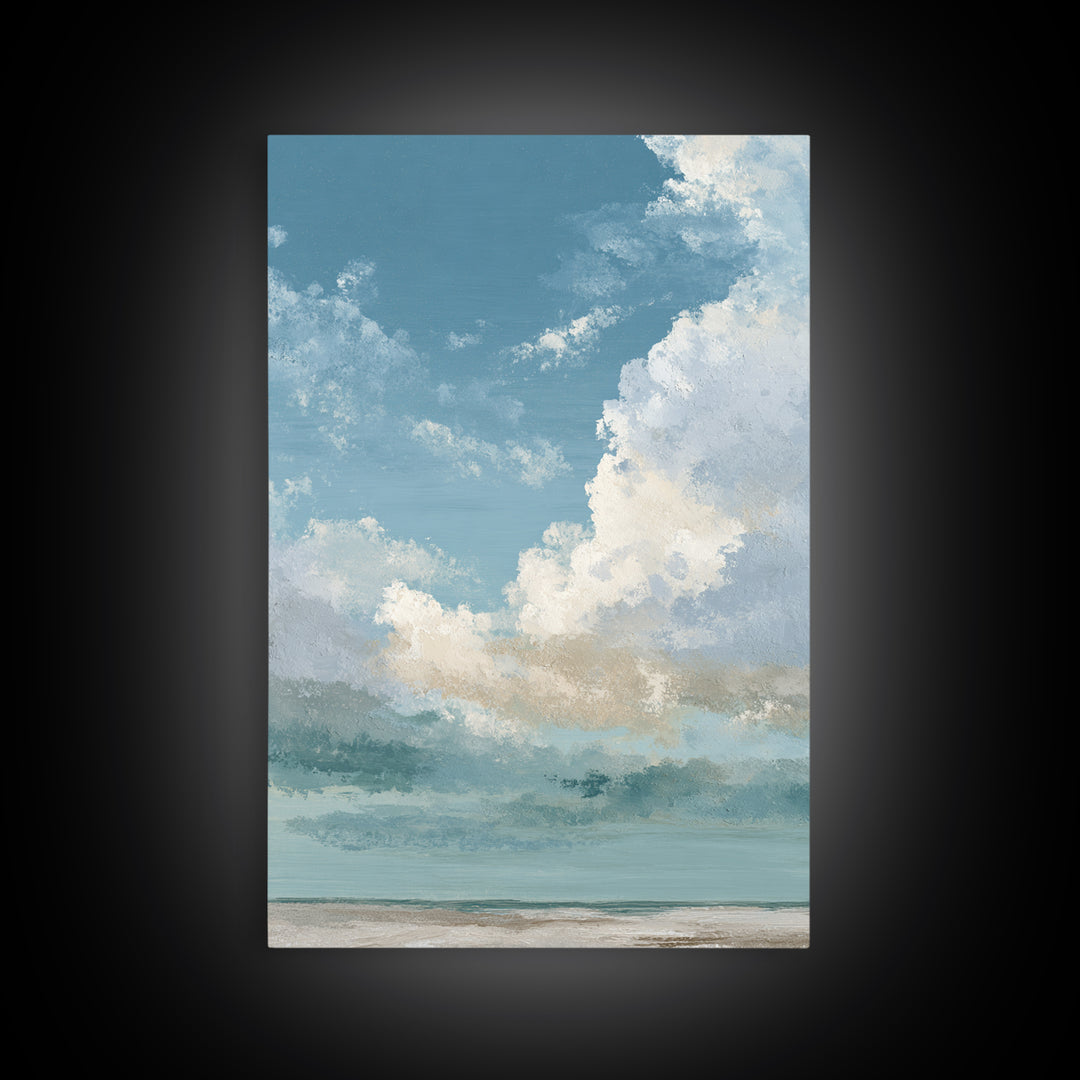 Sky and Cloud Scene Framed Canvas Print, Medical Office Art, Office Decor, Abstract Art, Calm, Anatomy Wall Art, MOA-2x3-17