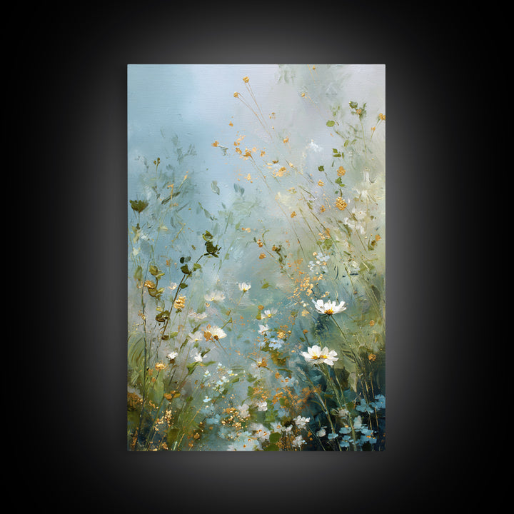 Sunlit Meadow with Wildflowers and Calm Mood Canvas Print, Medical Office Art, Digital Wall Art, Office Decor, Calm, MOA-2x3-20