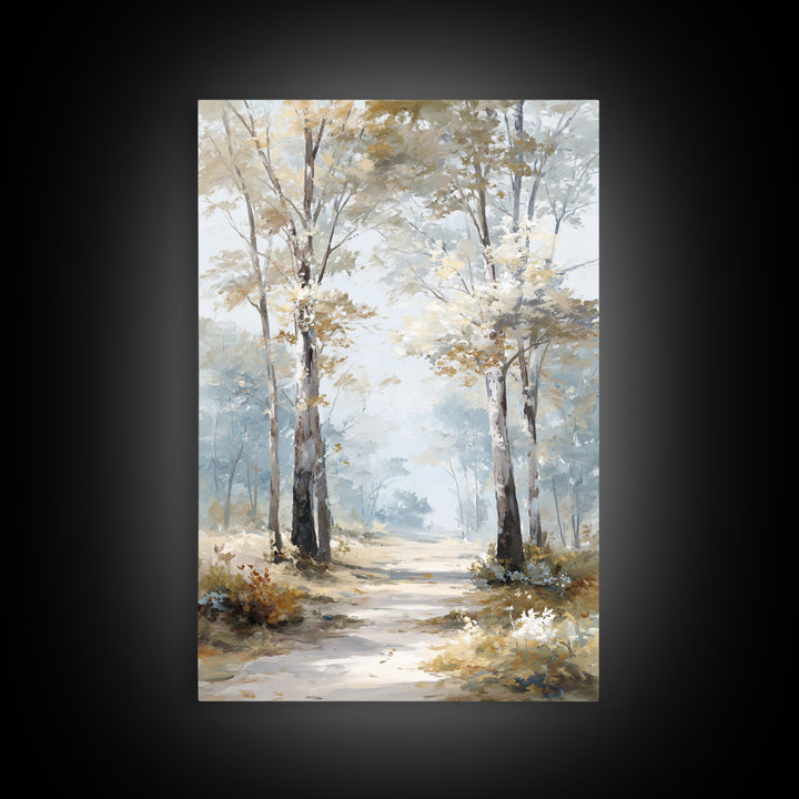 Gentle Forest Path Framed Canvas Print, Medical Office Art, Wall Art, Office Decor, Oil Painting, Calm, Printable Card, MOA-2x3-25