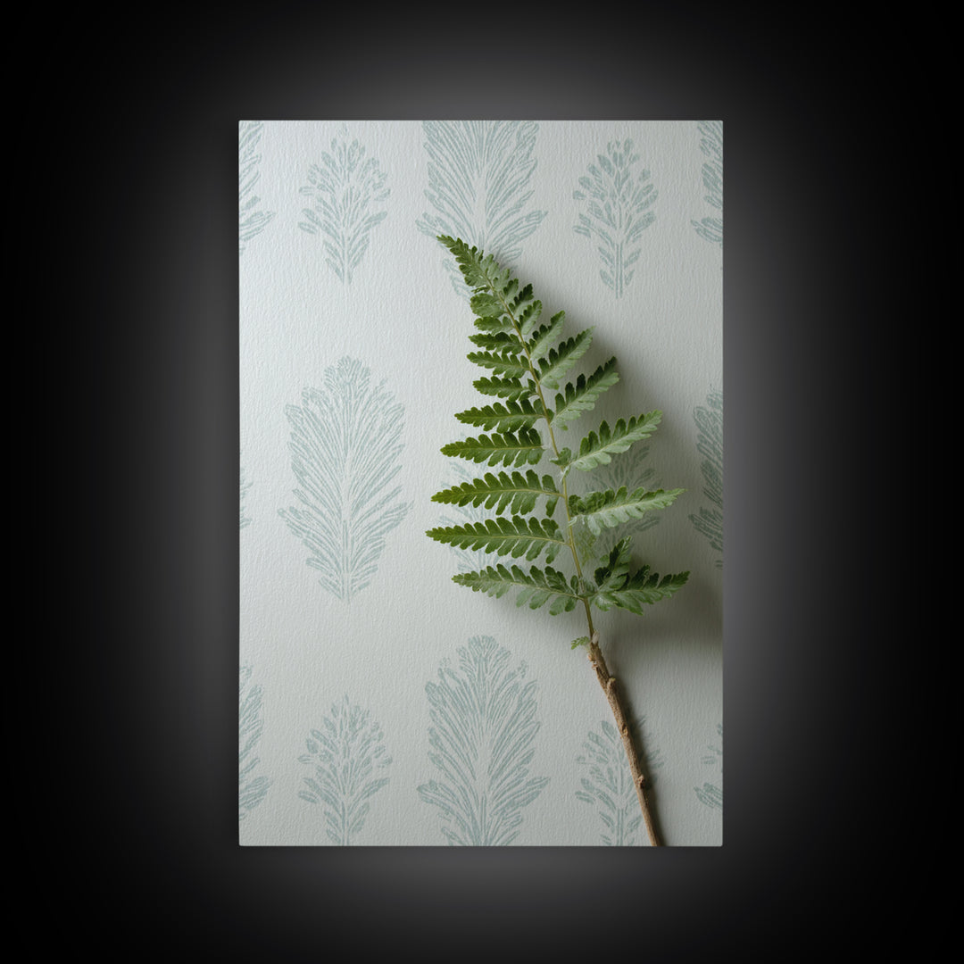 Minimal Green Fern Specimen Canvas Print, Medical Office Art, Fine Art Print, Office Decor, Fine Art, Calm, Wall Decor, MOA-2x3-40