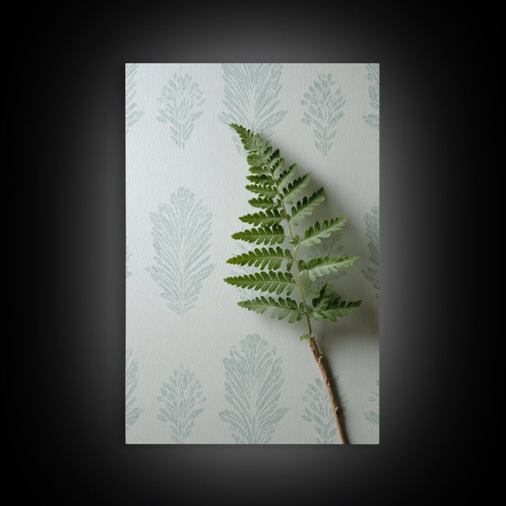 Minimal Green Fern Specimen Canvas Print, Medical Office Art, Fine Art Print, Office Decor, Fine Art, Calm, Wall Decor, MOA-2x3-40