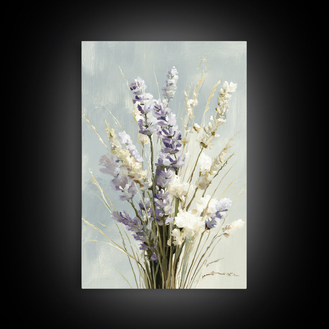 Lavender Botanical Still Life Framed Canvas Print, Medical Office Art, Printable Art, Office Decor, Watercolor Art, Calm, MOA-2x3-53