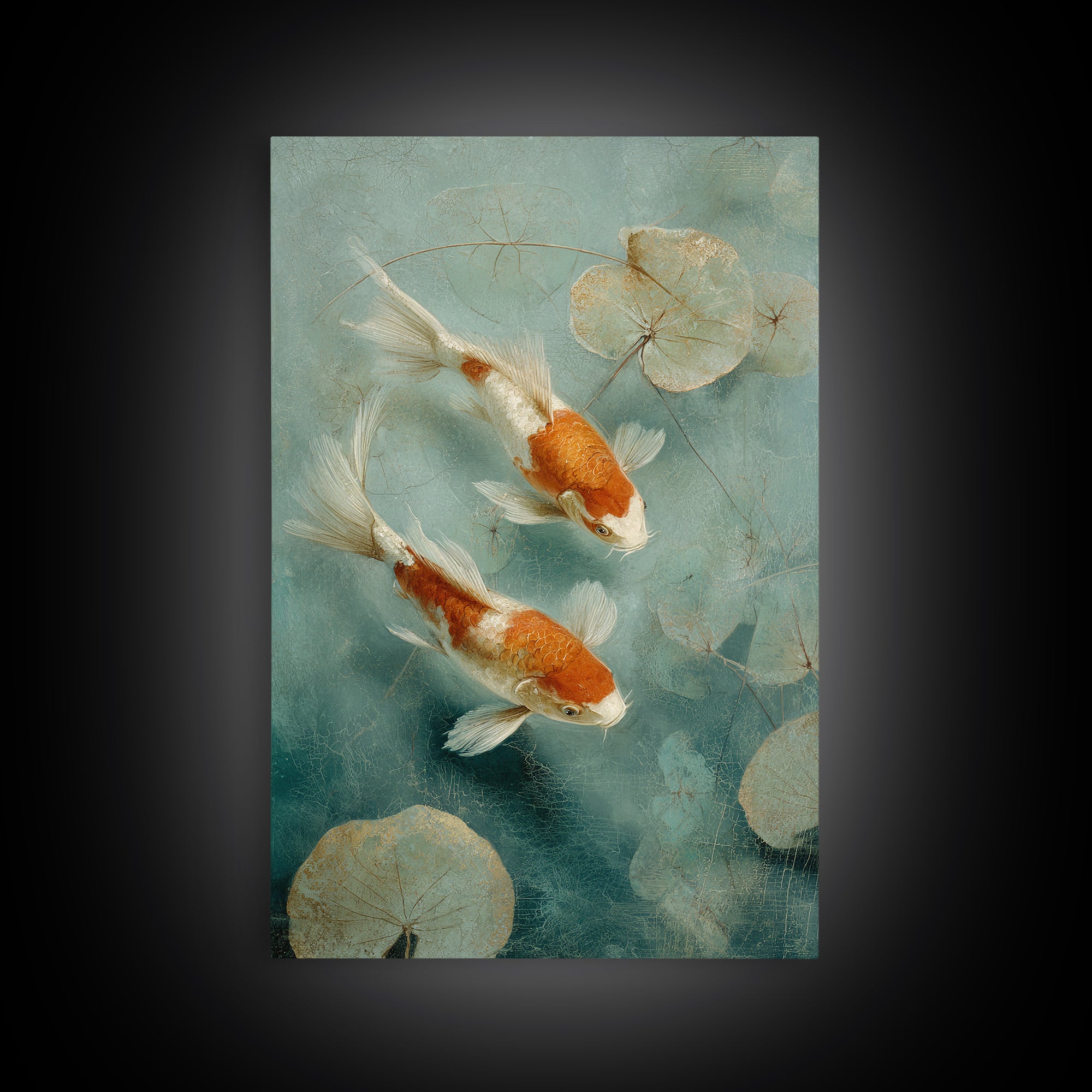 Calm Koi Fish Swimming Through Clear Water Canvas Print, Medical Office Art, Minimalist Decor, Office Decor, Fine Art, Calm, MOA-2x3-54