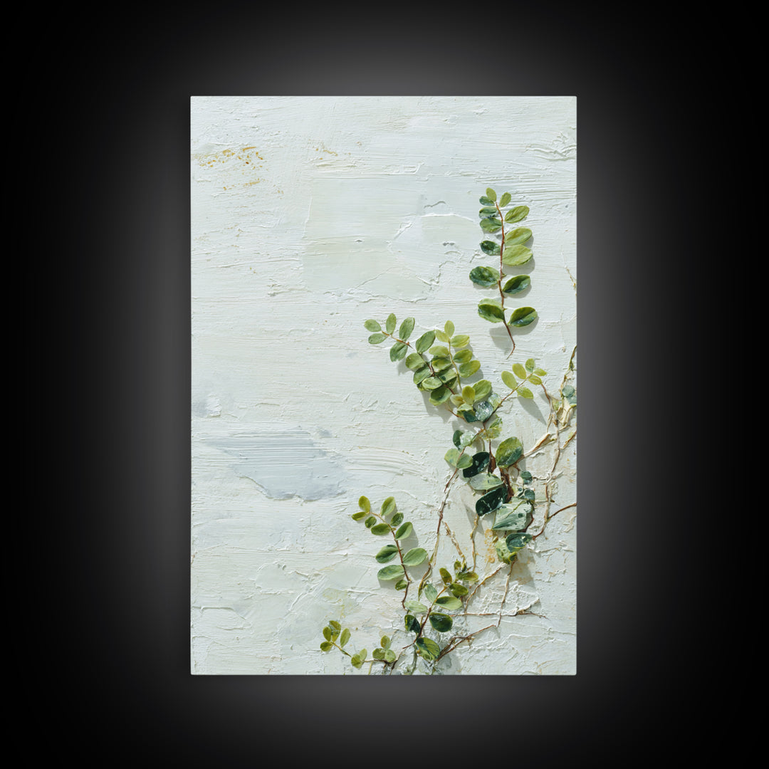 Minimal Green Fern Specimen Framed Canvas Print, Medical Office Art, Room Decor, Office Decor, Calm, Medical Student Gift, MOA-2x3-64