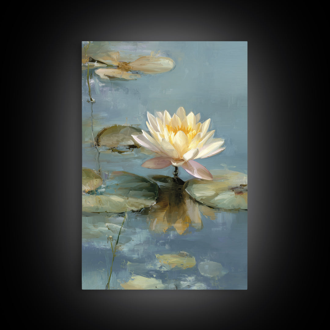 Lotus Flower Floating on Still Water Canvas Print, Medical Office Art, Office Decor, Calm, Brain Poster, Healthcare Wall Art, MOA-2x3-67