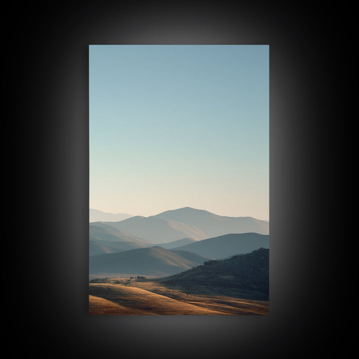 Minimal Sunrise over Rounded Hills Canvas Print, Medical Office Art, Wall Decor, Office Decor, Calm, Medical Office Decor, MOA-2x3-79