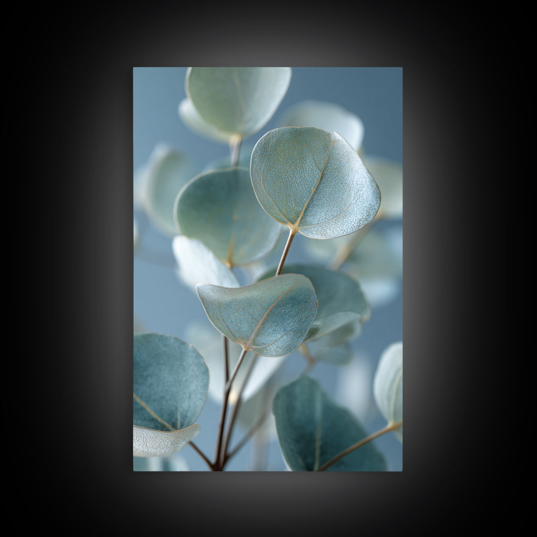Botanical Eucalyptus Branch Framed Canvas Print, Medical Office Art, Medical Office Decor, Office Decor, Fine Art, Calm, MOA-2x3-83