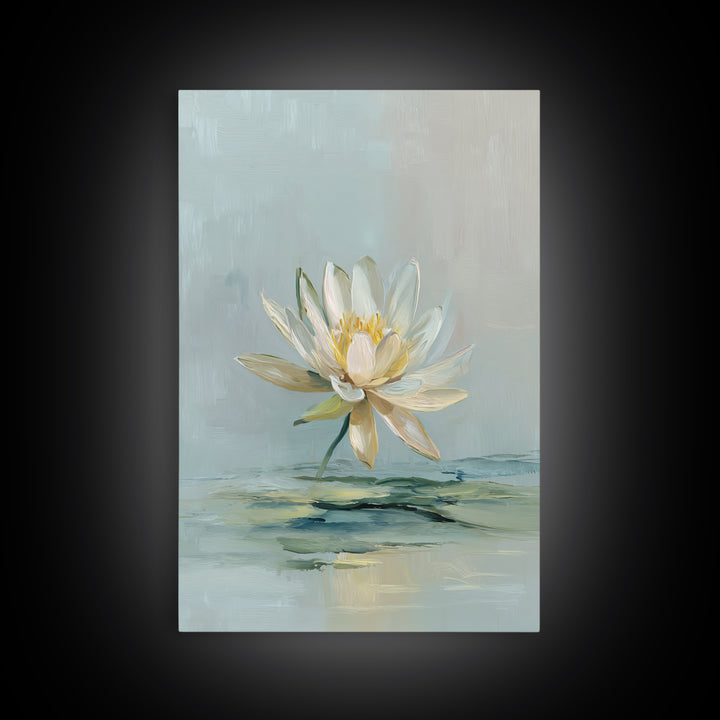 Lotus Flower Floating on Still Water Canvas Print, Medical Office Art, Anatomy Wall Art, Office Decor, Watercolor Art, Calm, MOA-2x3-91