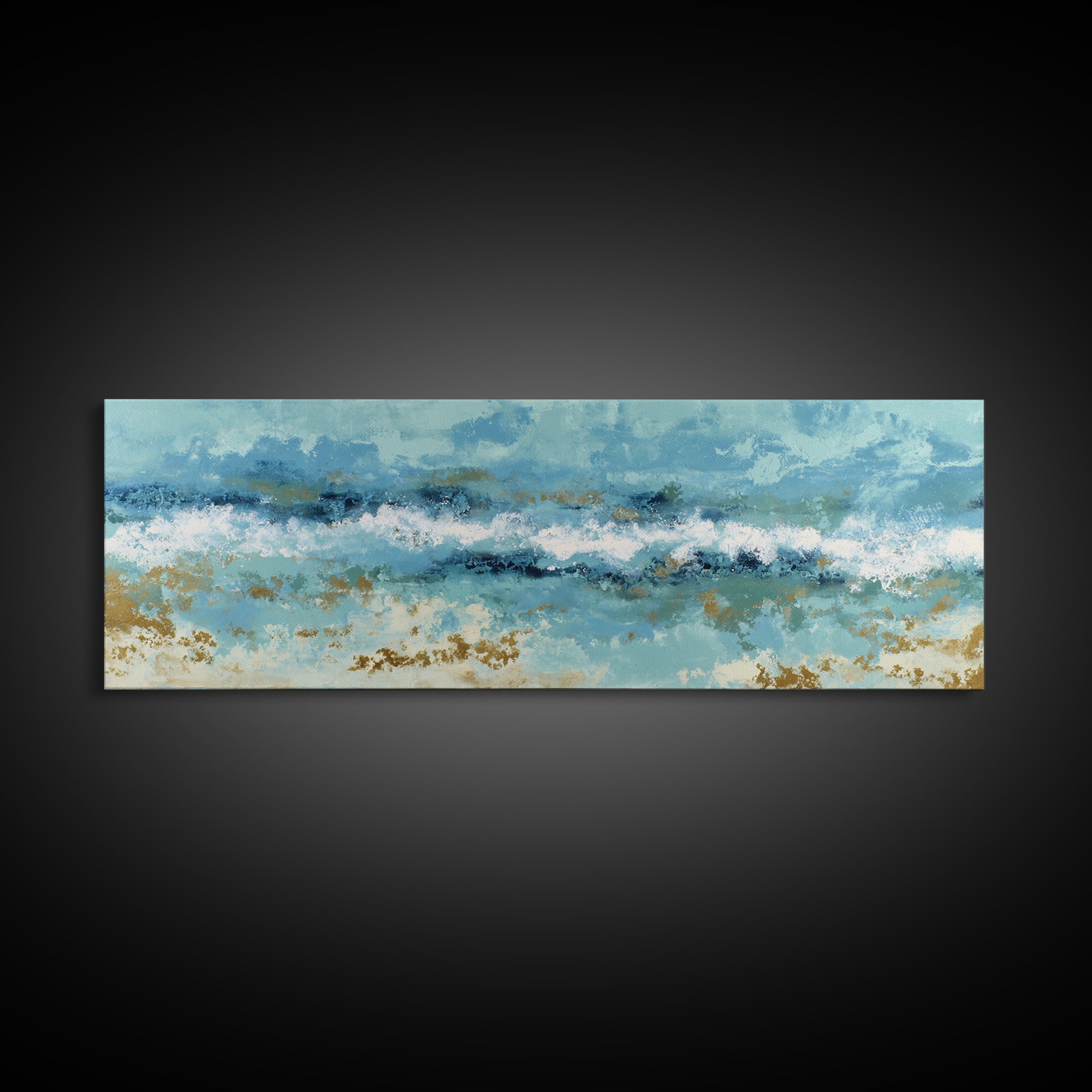 Calming Blue Abstract Framed Canvas Print, Medical Office Art, Brain Poster, Office Decor, Abstract Art, Calm, Medical School, MOA-3x1-17