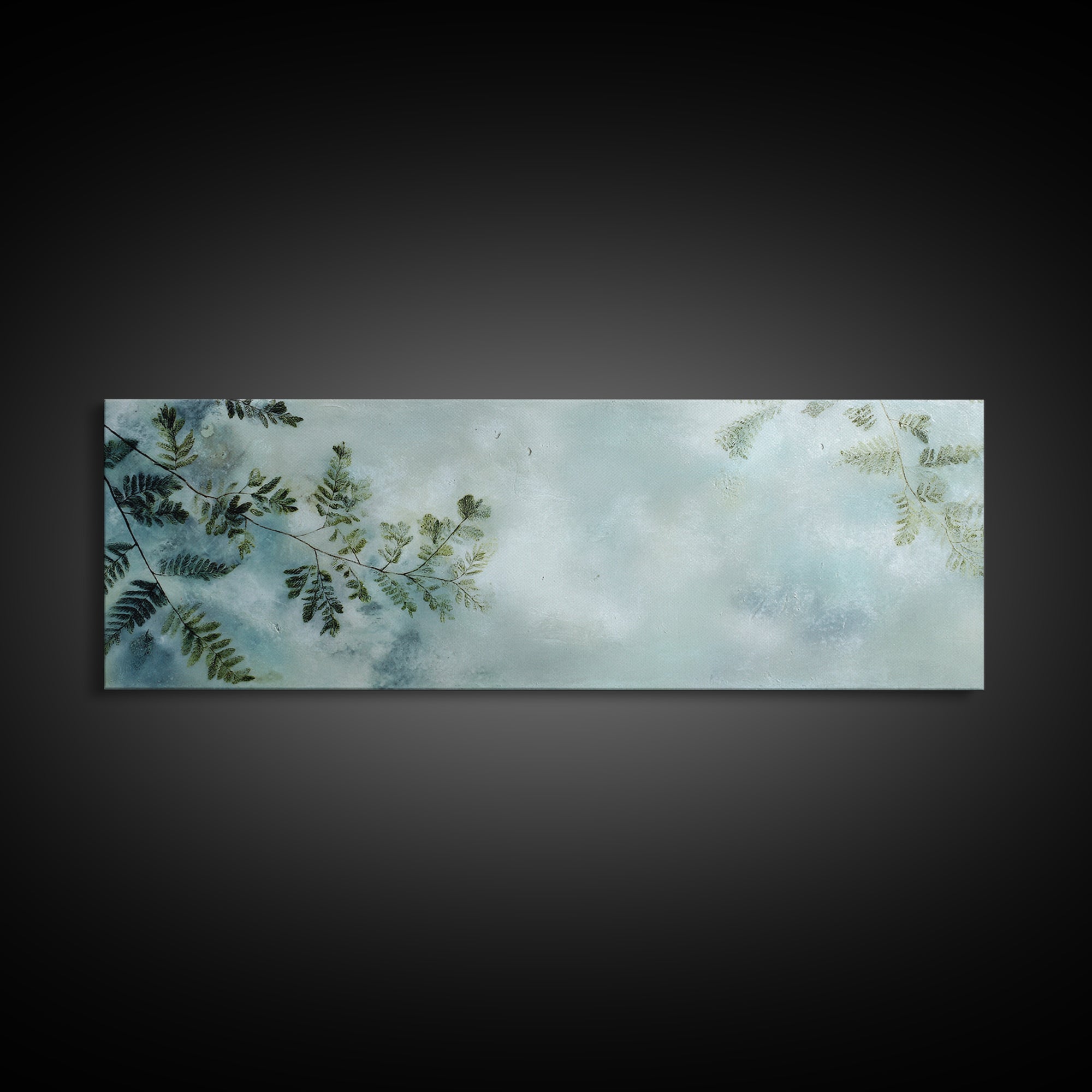 Minimal Green Fern Specimen Canvas Print, Medical Office Art, Nurse Wall Art, Office Decor, Fine Art, Calm, Room Decor, MOA-3x1-24