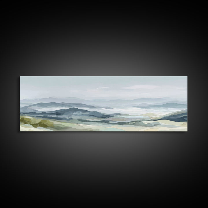 Minimal Sunrise over Rounded Hills Canvas Print, Medical Office Art, Fine Art Print, Office Decor, Fine Art, Calm, Wall Decor, MOA-3x1-39