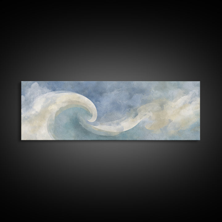 Calming Blue Abstract Canvas Print, Medical Office Art, Brain Art, Office Decor, Abstract Art, Calm, Boho Decor, MOA-3x1-41