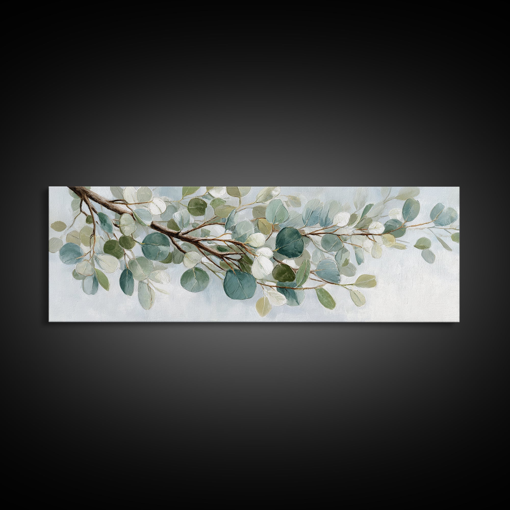 Botanical Eucalyptus Branch Canvas Print, Medical Office Art, Wall Decor, Office Decor, Fine Art, Calm, Medical Office Decor, MOA-3x1-43
