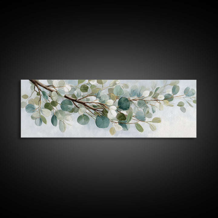 Botanical Eucalyptus Branch Canvas Print, Medical Office Art, Wall Decor, Office Decor, Fine Art, Calm, Medical Office Decor, MOA-3x1-43