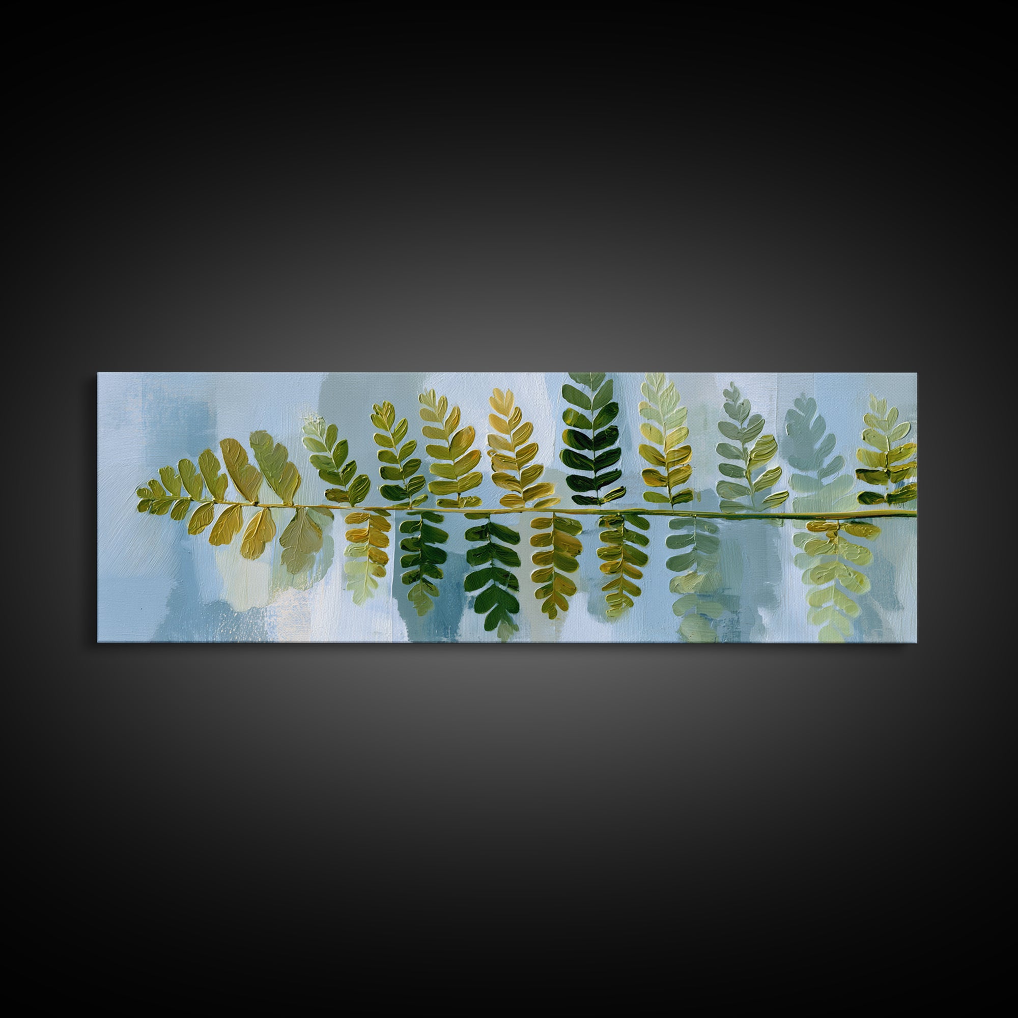 Minimal Green Fern Specimen Canvas Print, Medical Office Art, Art Print, Office Decor, Fine Art, Calm, Printable Art, MOA-3x1-48