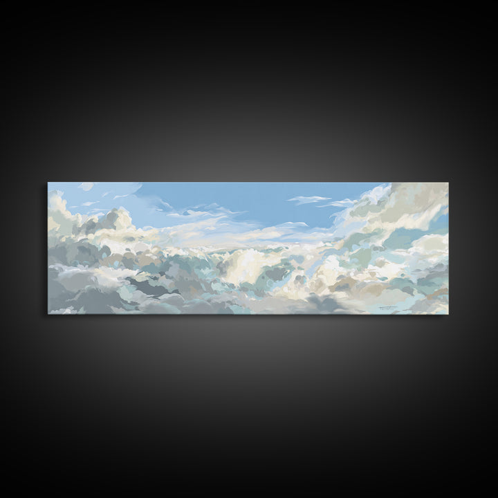Sky and Cloud Scene Canvas Print, Medical Office Art, Medical Wall Art, Office Decor, Abstract Art, Calm, Neutral Decor, MOA-3x1-49