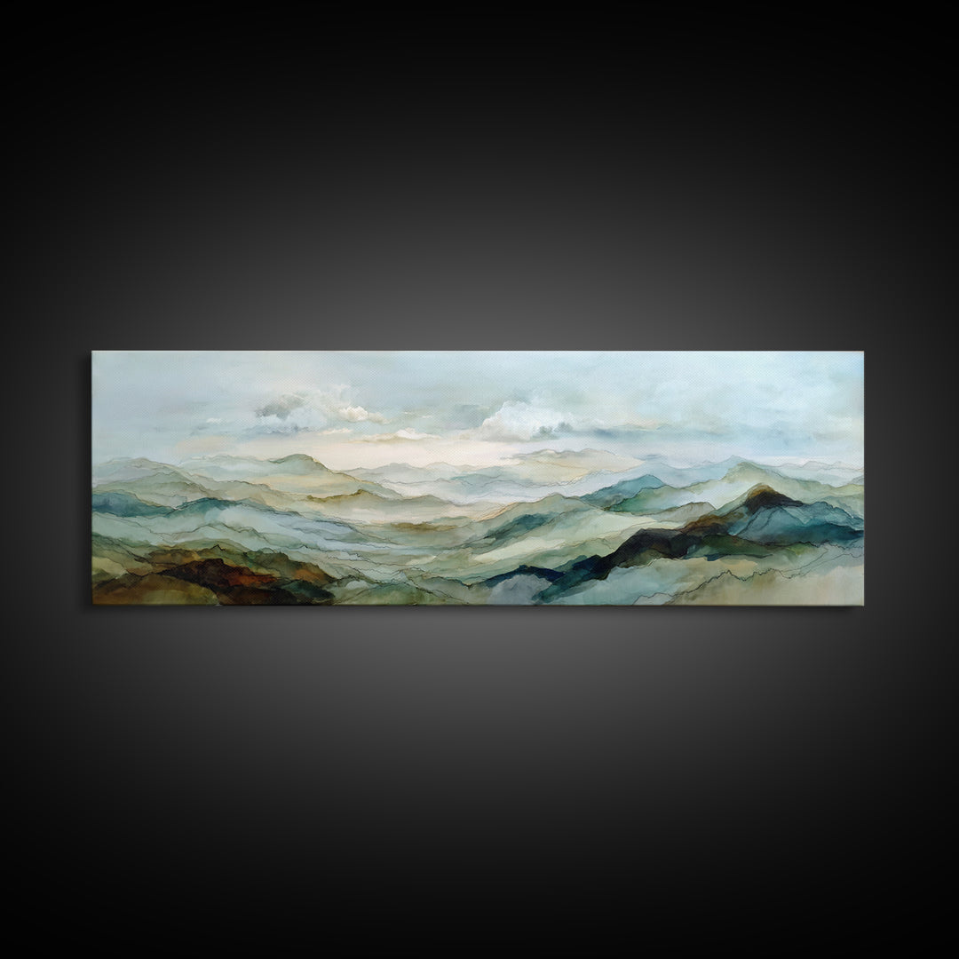 Soft Mountain Landscape Canvas Print, Medical Office Art, Medical Office Decor, Office Decor, Fine Art, Calm, Nurse Wall Art, MOA-3x1-66
