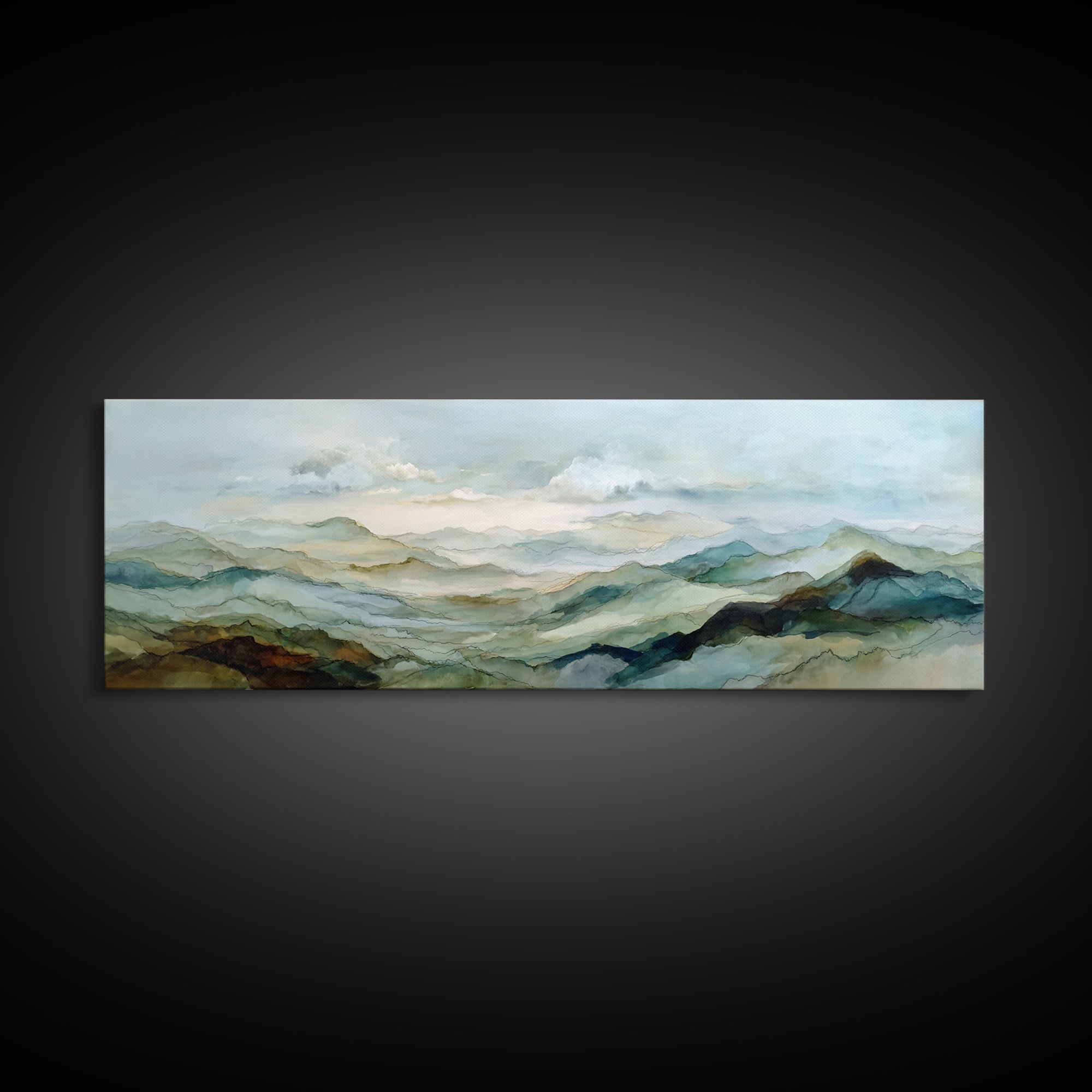 Soft Mountain Landscape Canvas Print, Medical Office Art, Medical Office Decor, Office Decor, Fine Art, Calm, Nurse Wall Art, MOA-3x1-66