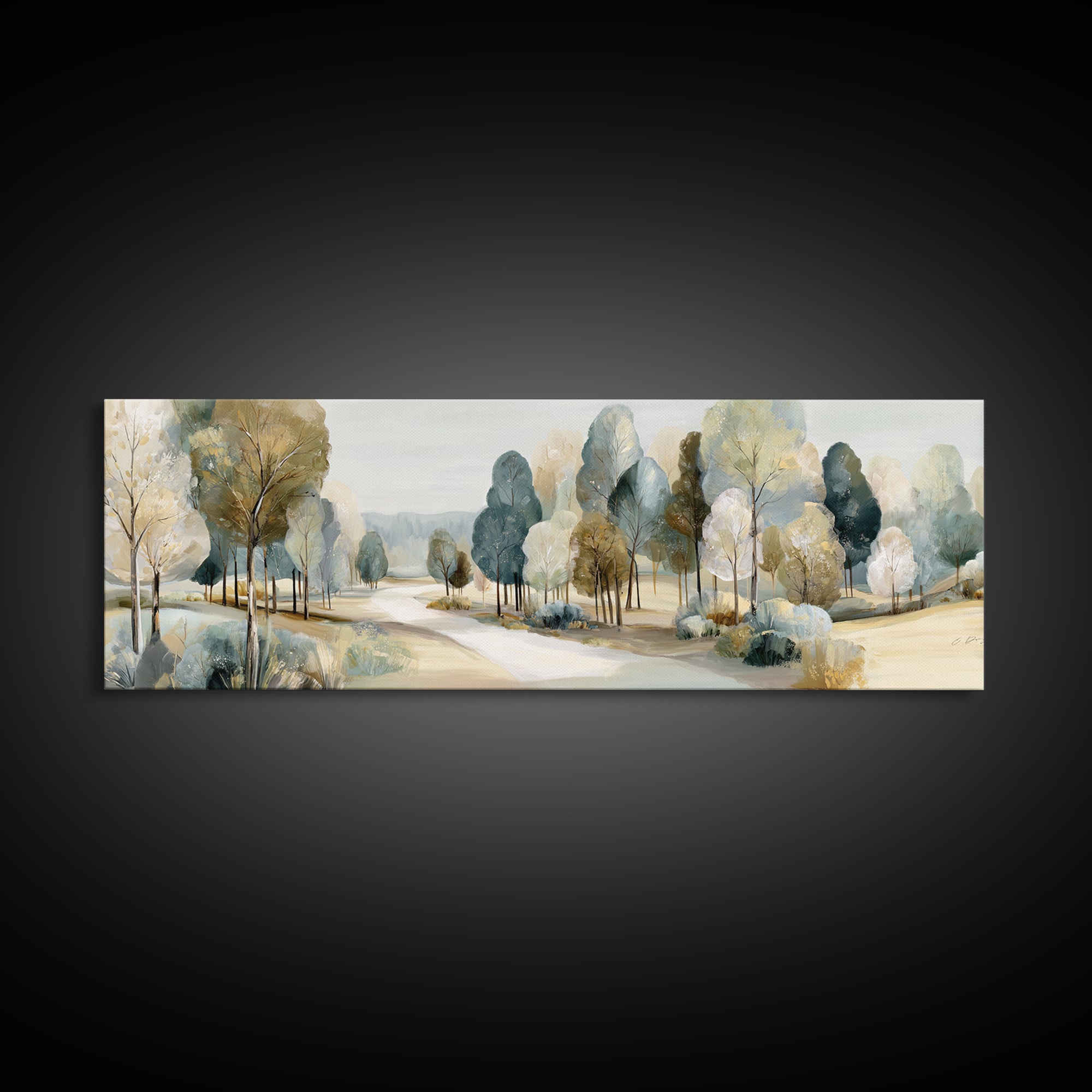 Gentle Forest Path Framed Canvas Print, Medical Office Art, Educational Poster, Office Decor, Fine Art, Calm, Fine Art Print, MOA-3x1-81