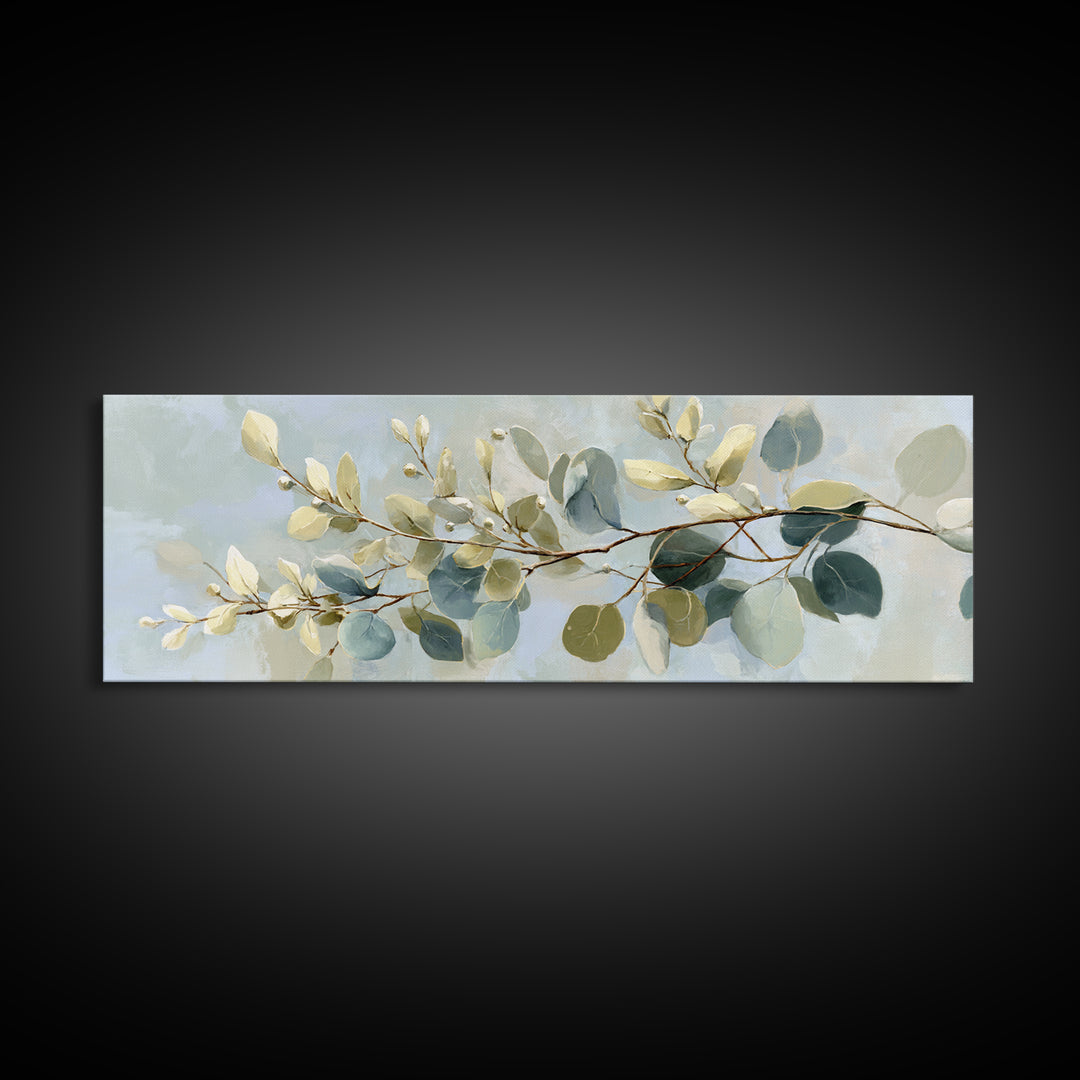 Botanical Eucalyptus Branch Canvas Print, Medical Office Art, Room Decor, Office Decor, Fine Art, Calm, Medical Student Gift, MOA-3x1-91