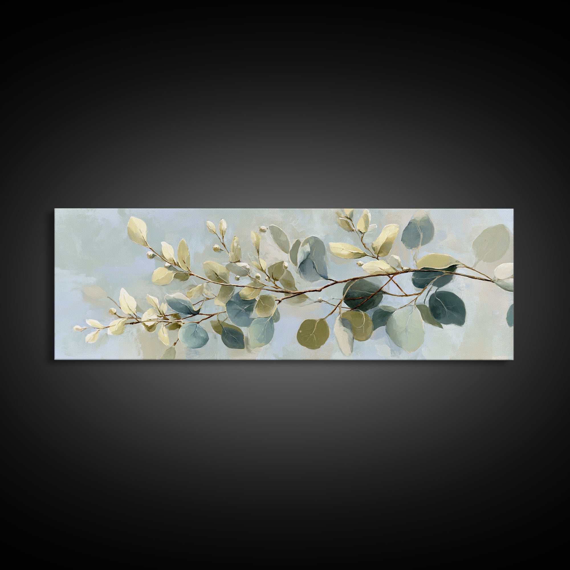 Botanical Eucalyptus Branch Canvas Print, Medical Office Art, Room Decor, Office Decor, Fine Art, Calm, Medical Student Gift, MOA-3x1-91